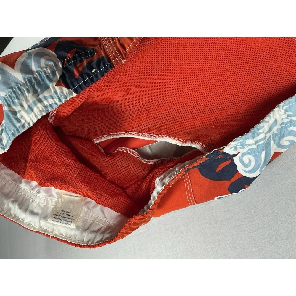 Old Navy Men's Swim Trunks Board Shorts Red Floral Print Size M Drawstring